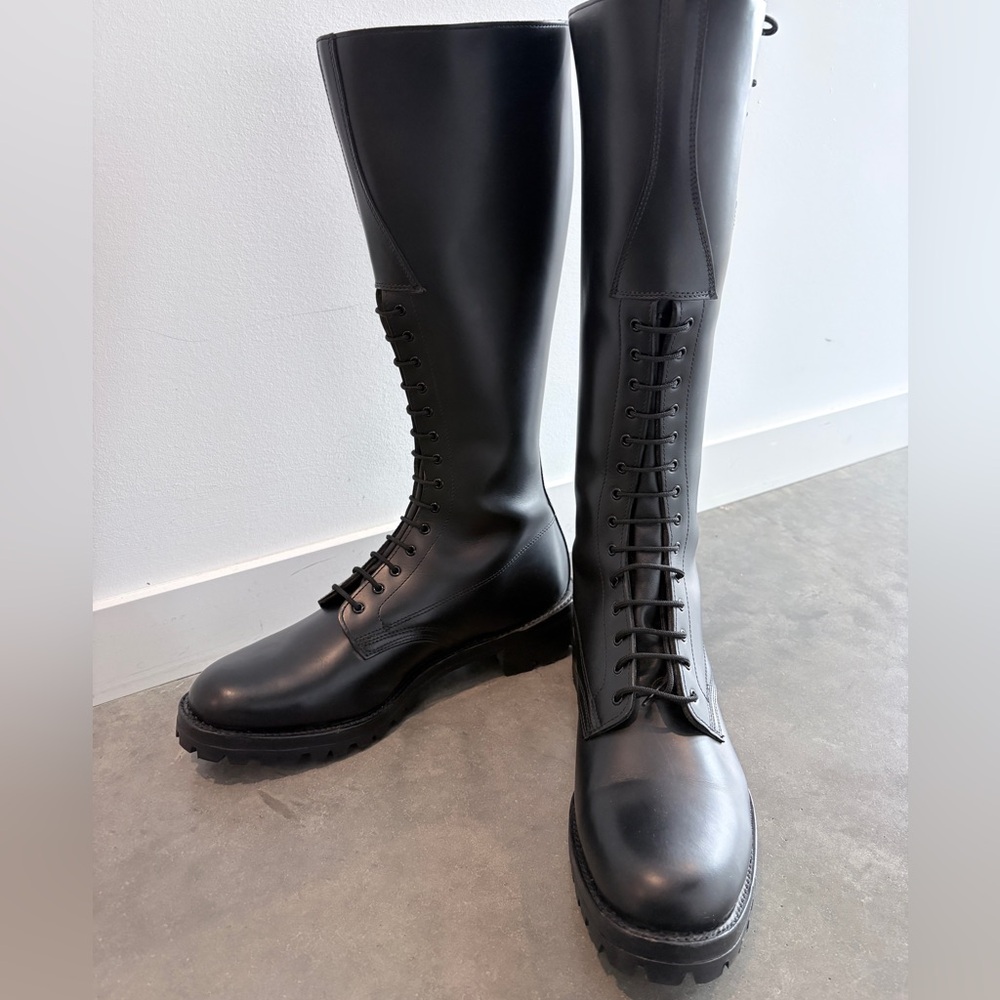 Black Tall Lace-Up Riding Boot